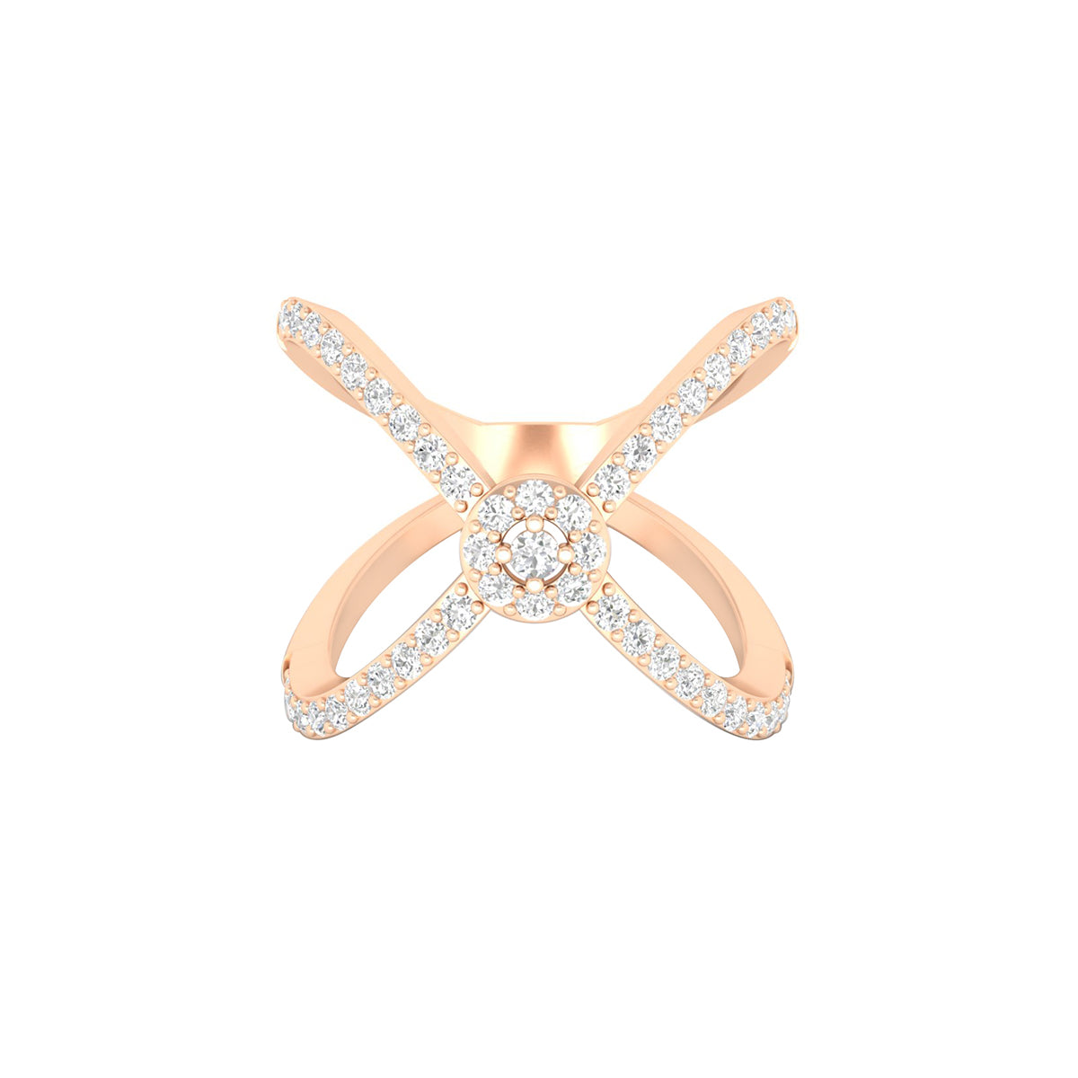 18KT Rose Gold with White Diamond Ring 0.60ct
