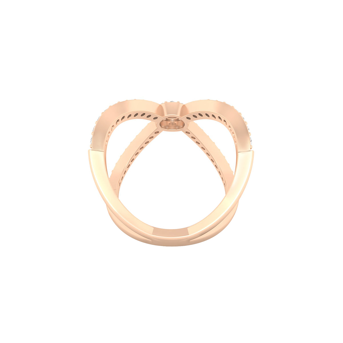 18KT Rose Gold with White Diamond Ring 0.60ct