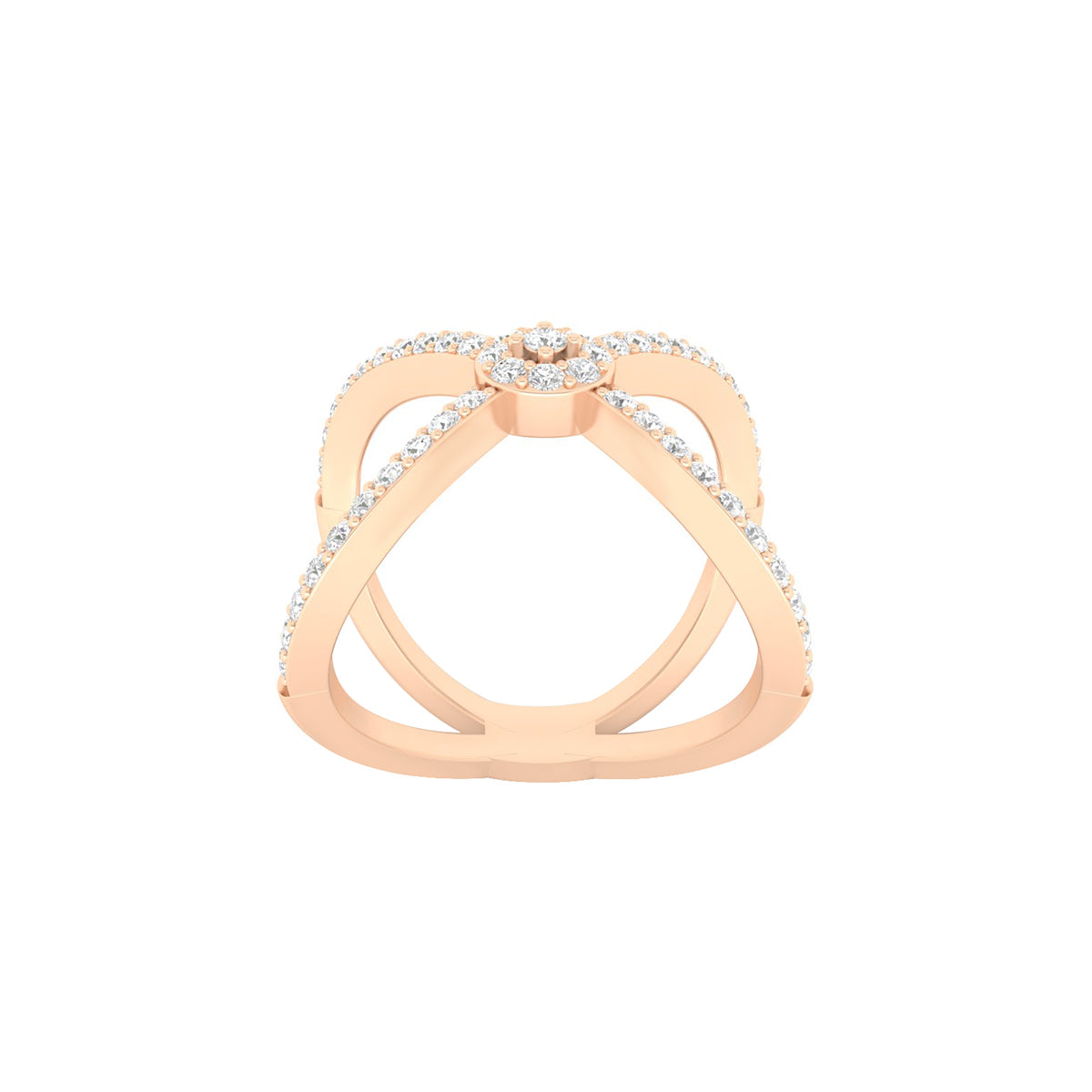 18KT Rose Gold with White Diamond Ring 0.60ct