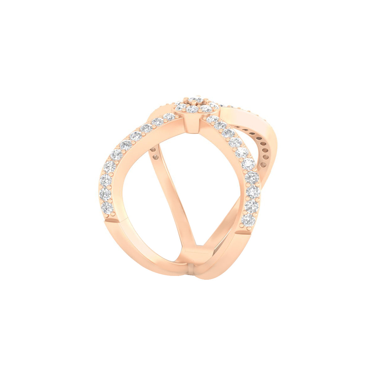 18KT Rose Gold with White Diamond Ring 0.60ct