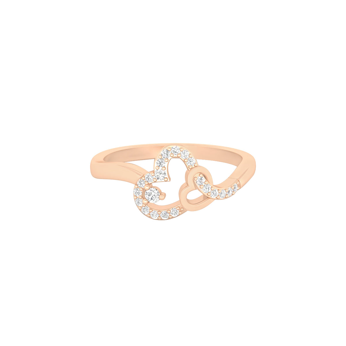 18KT Rose Gold with White Diamond Ring 0.13ct