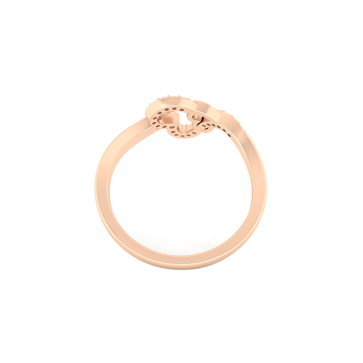 18KT Rose Gold with White Diamond Ring 0.13ct