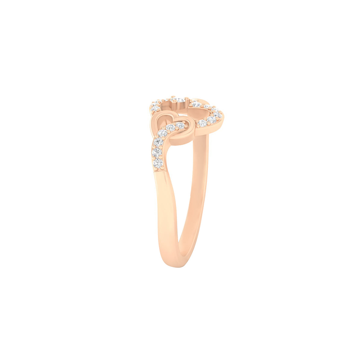 18KT Rose Gold with White Diamond Ring 0.13ct