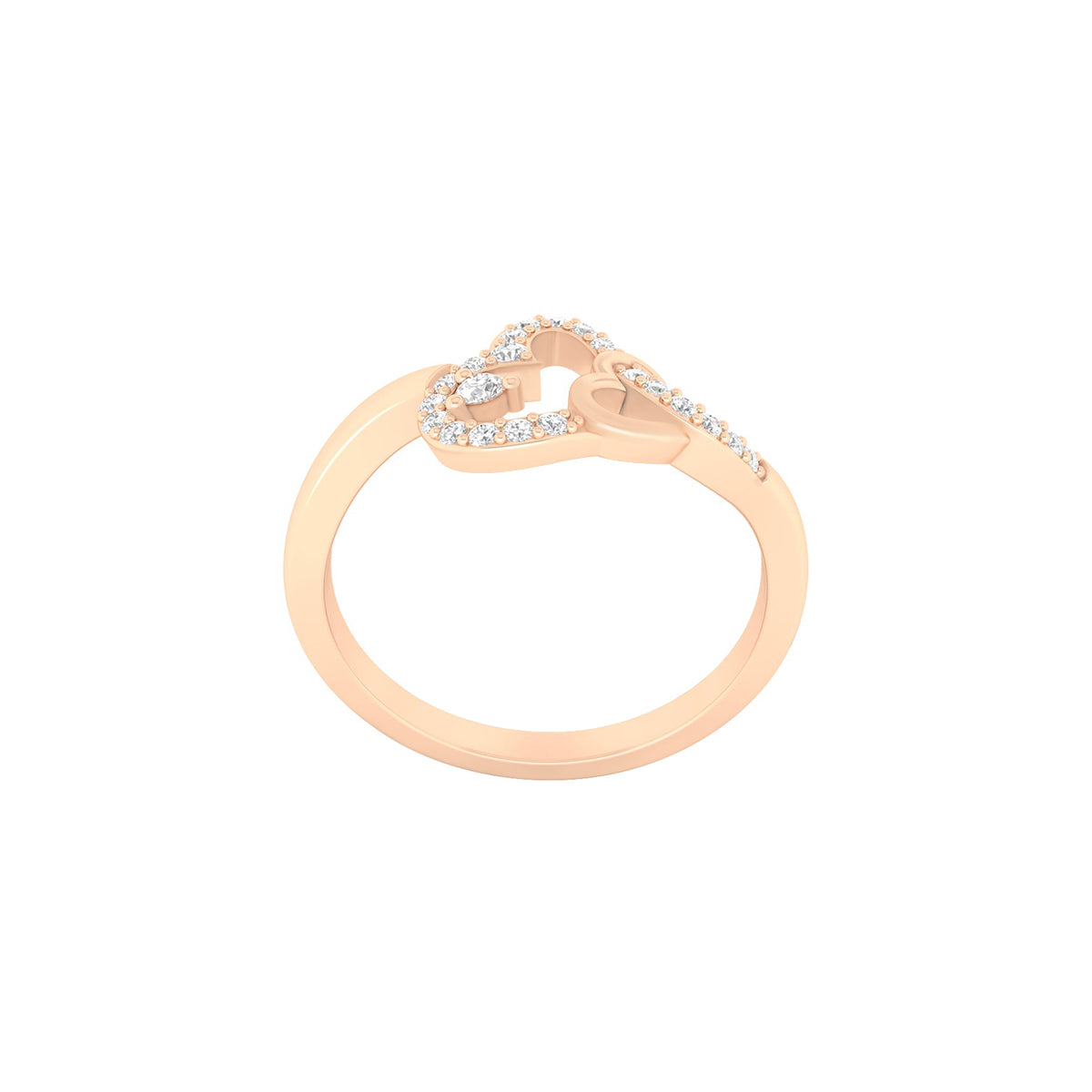 18KT Rose Gold with White Diamond Ring 0.13ct