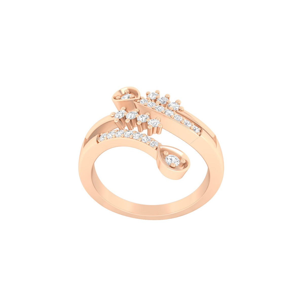 18KT Rose Gold with White Diamond Ring 0.32ct