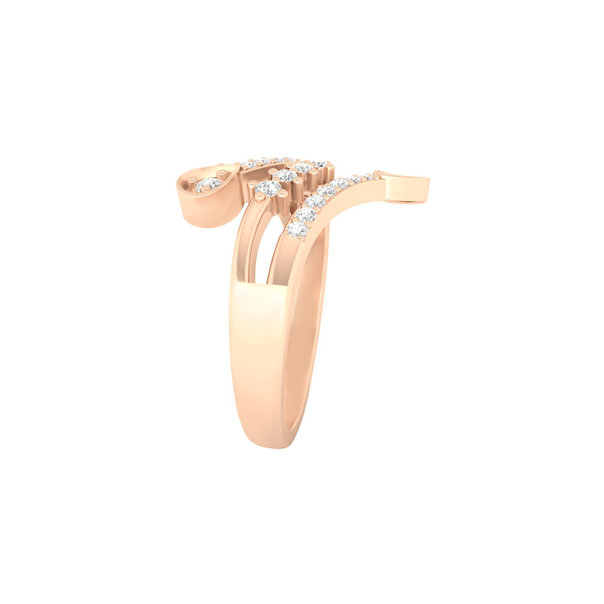 18KT Rose Gold with White Diamond Ring 0.32ct