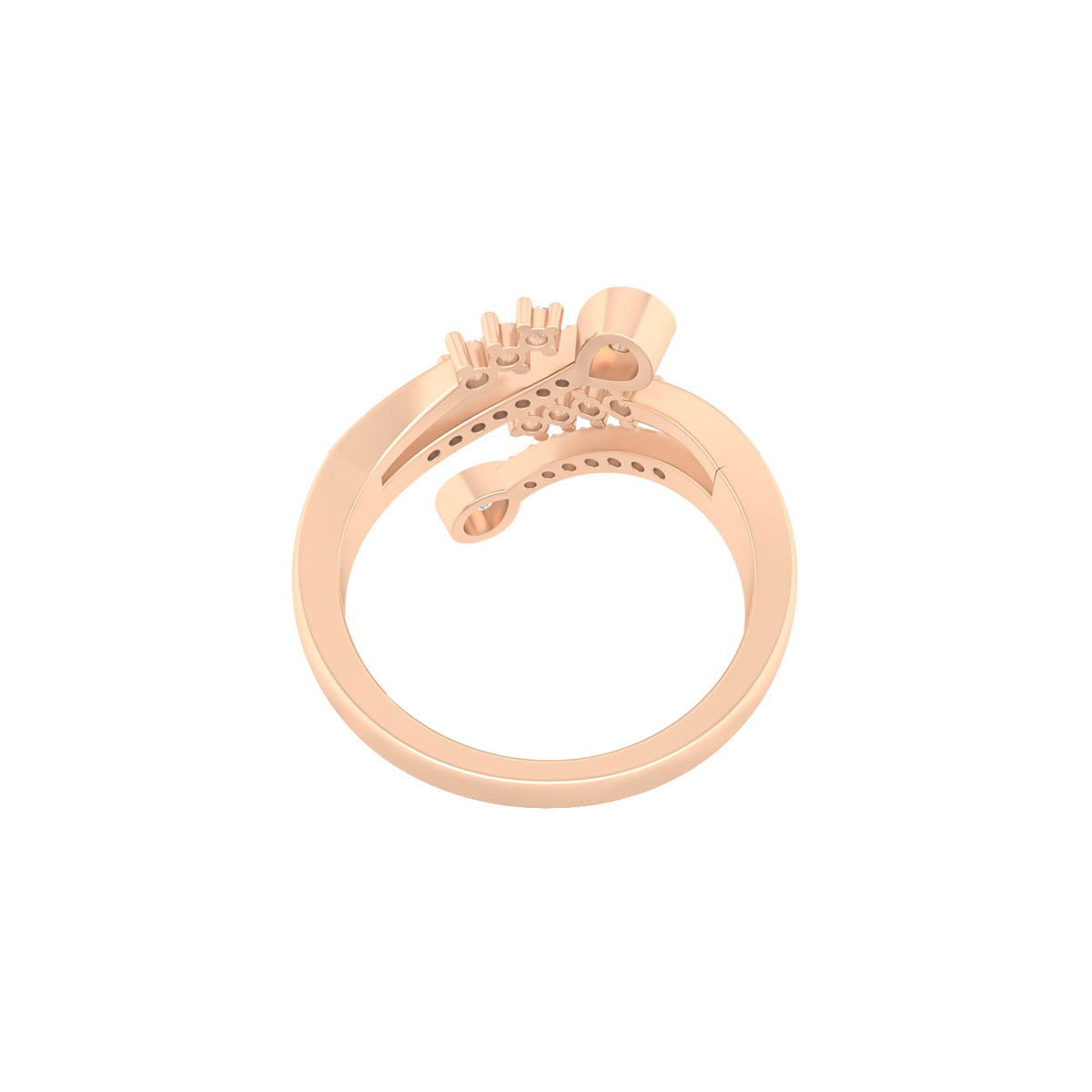 18KT Rose Gold with White Diamond Ring 0.32ct