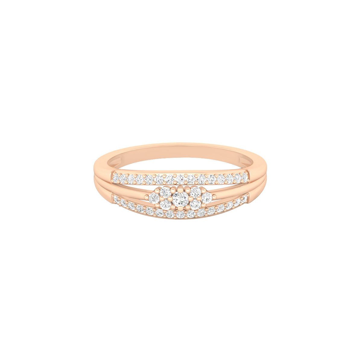 18KT Rose Gold with White Diamond Ring 0.23ct
