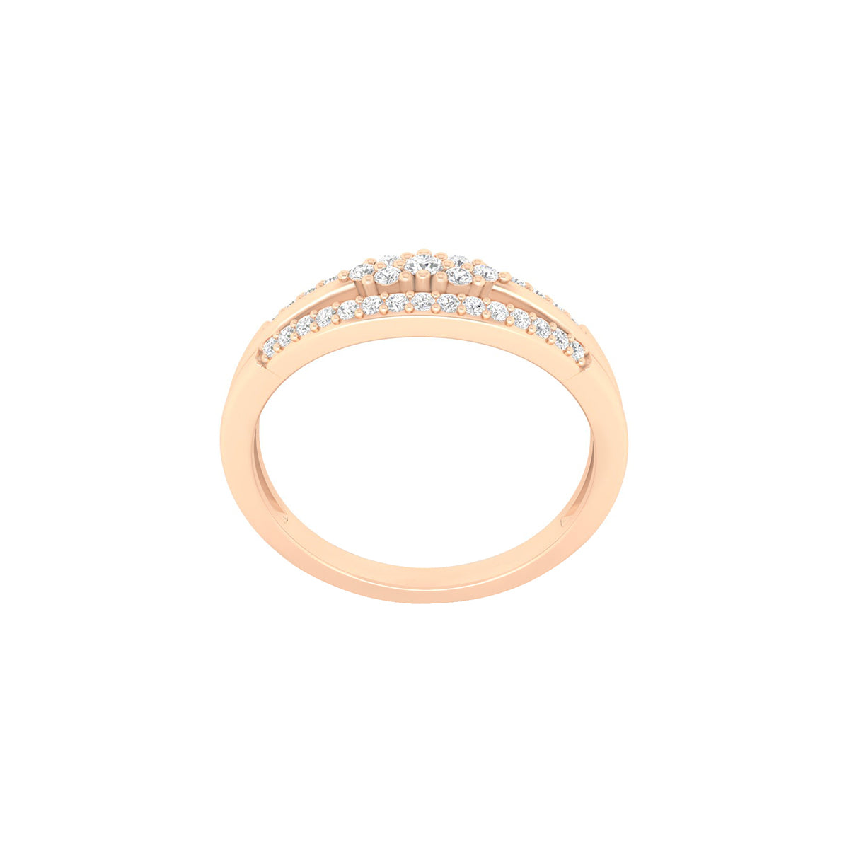 18KT Rose Gold with White Diamond Ring 0.23ct