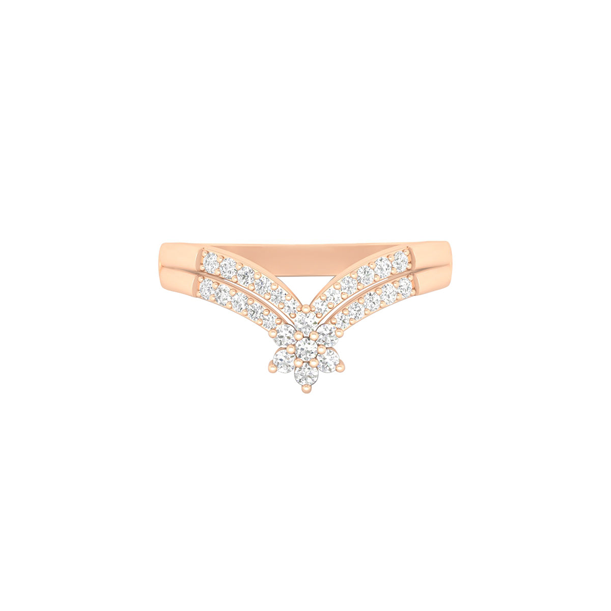 18KT Rose Gold with White Diamond Ring 0.26ct