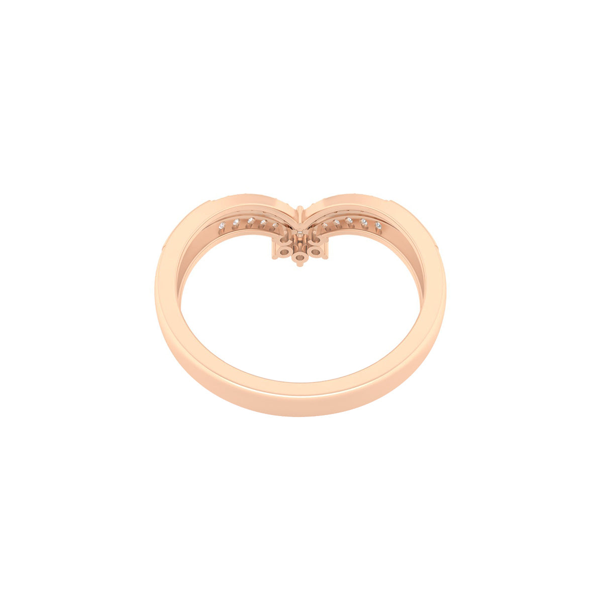 18KT Rose Gold with White Diamond Ring 0.26ct