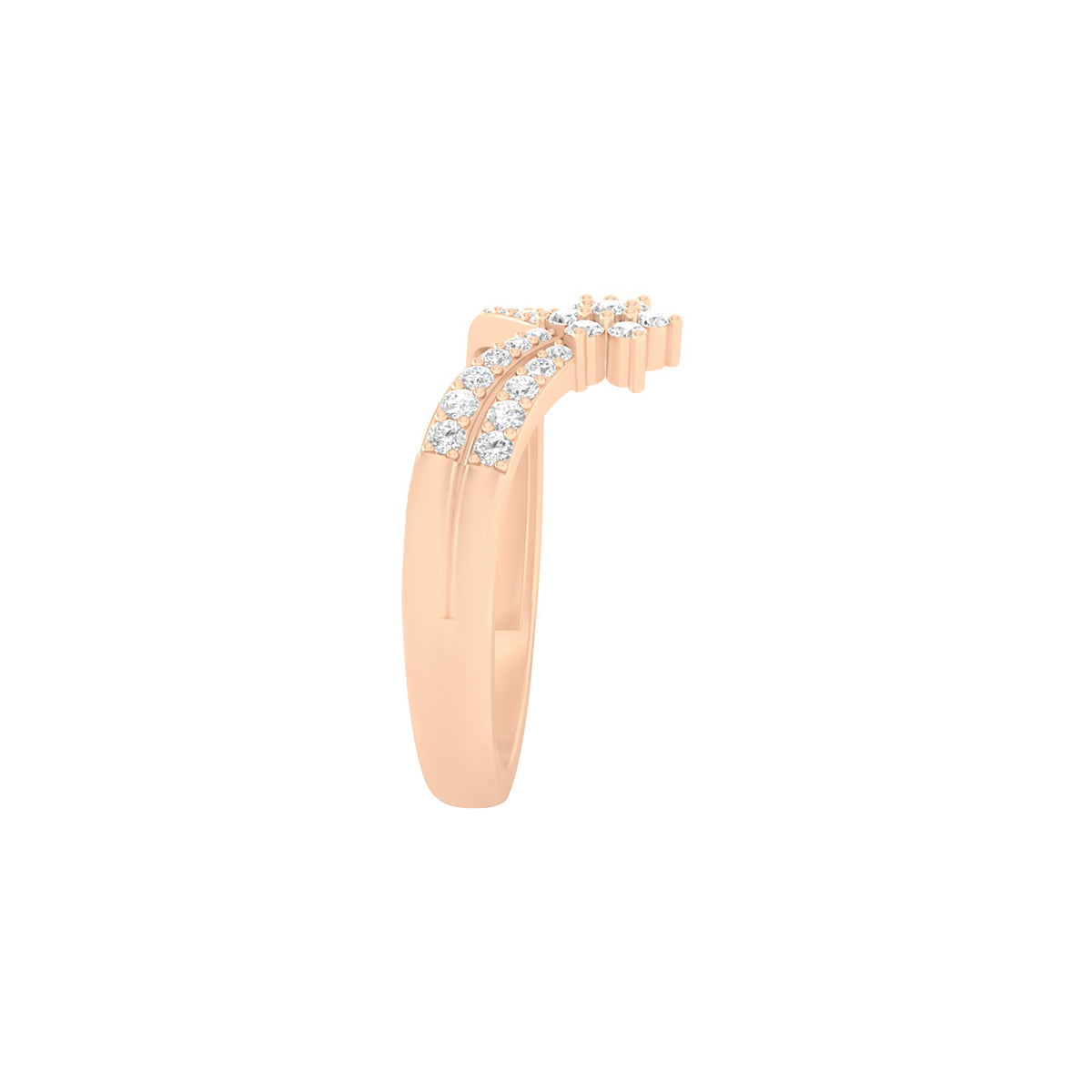18KT Rose Gold with White Diamond Ring 0.26ct