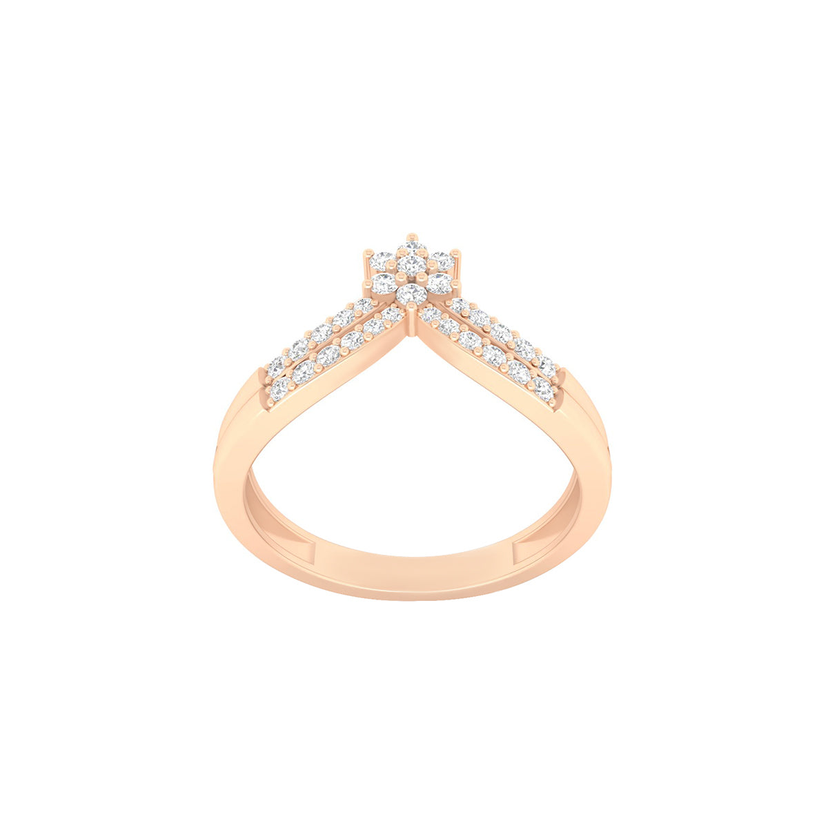 18KT Rose Gold with White Diamond Ring 0.26ct