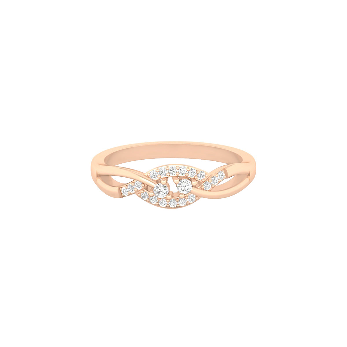 18KT Rose Gold with White Diamond Ring 0.14ct