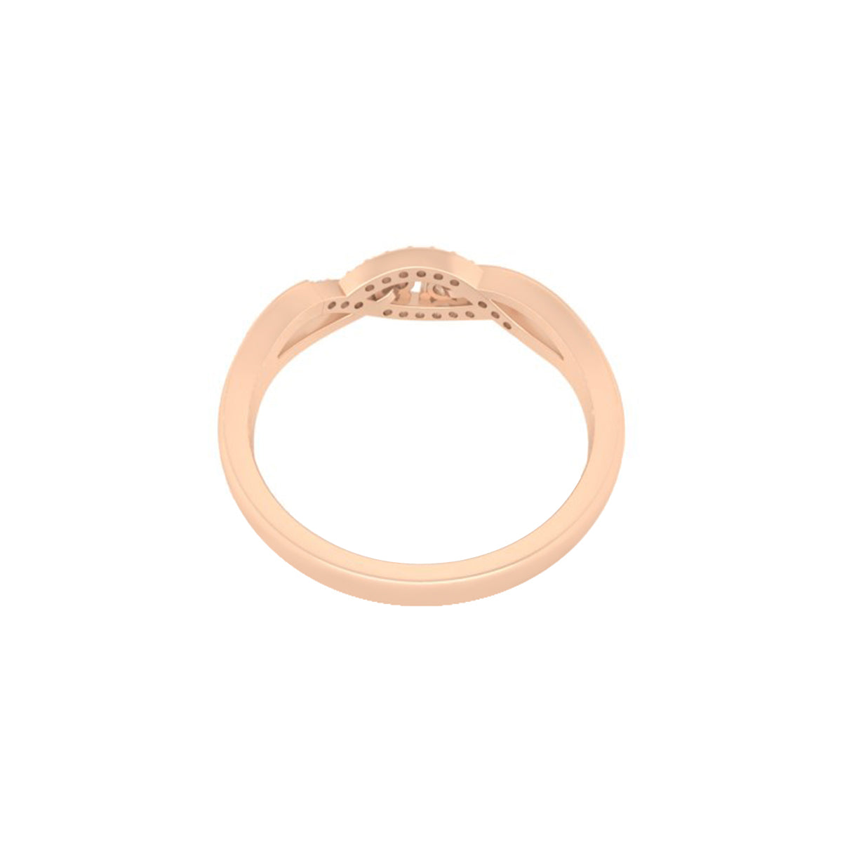 18KT Rose Gold with White Diamond Ring 0.14ct