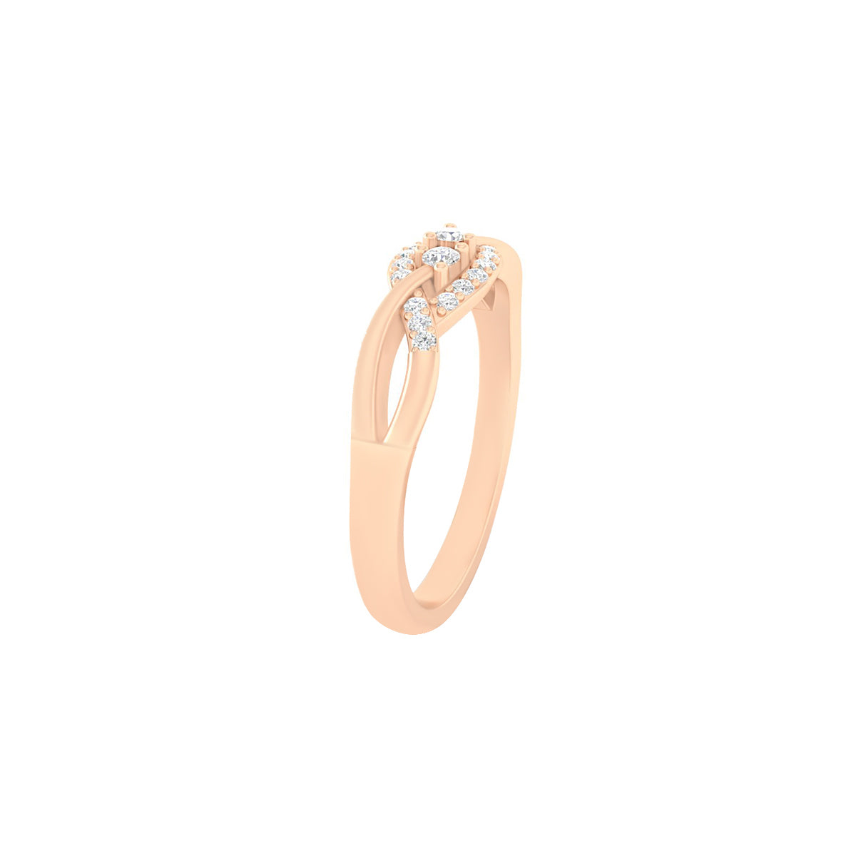 18KT Rose Gold with White Diamond Ring 0.14ct