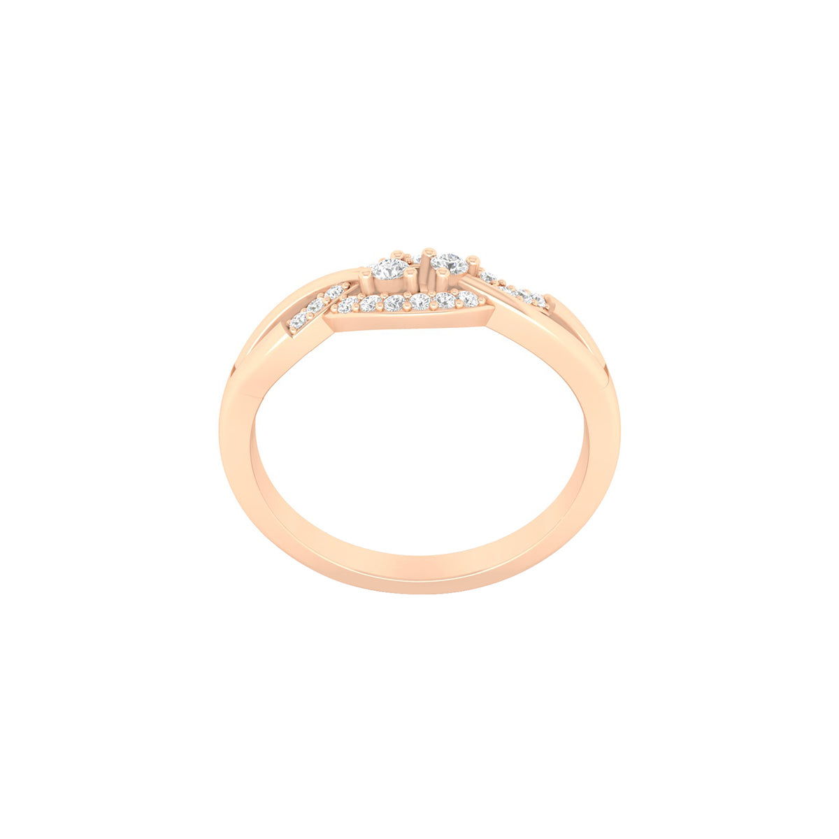 18KT Rose Gold with White Diamond Ring 0.14ct