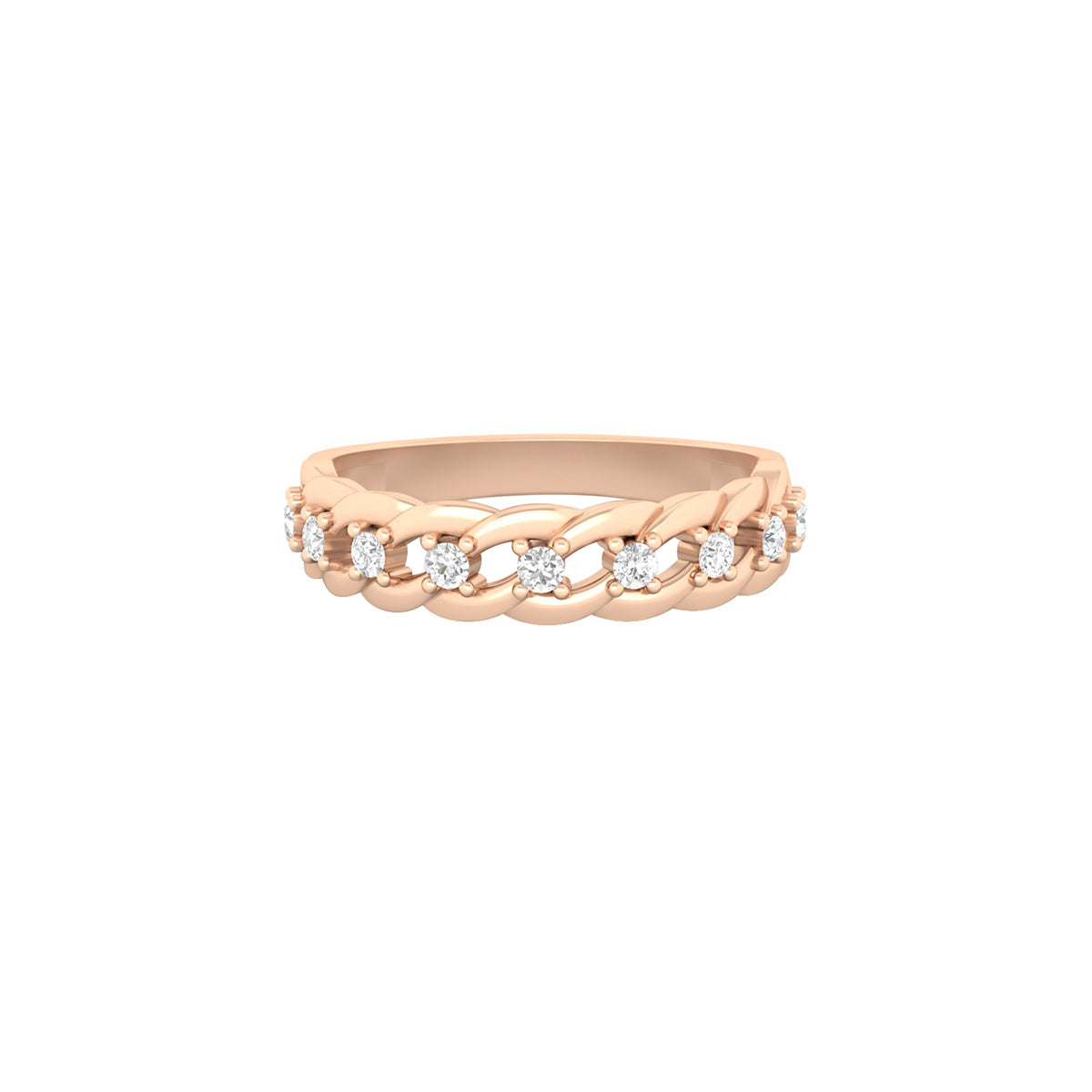 18KT Rose Gold with White Diamond Ring 0.21ct