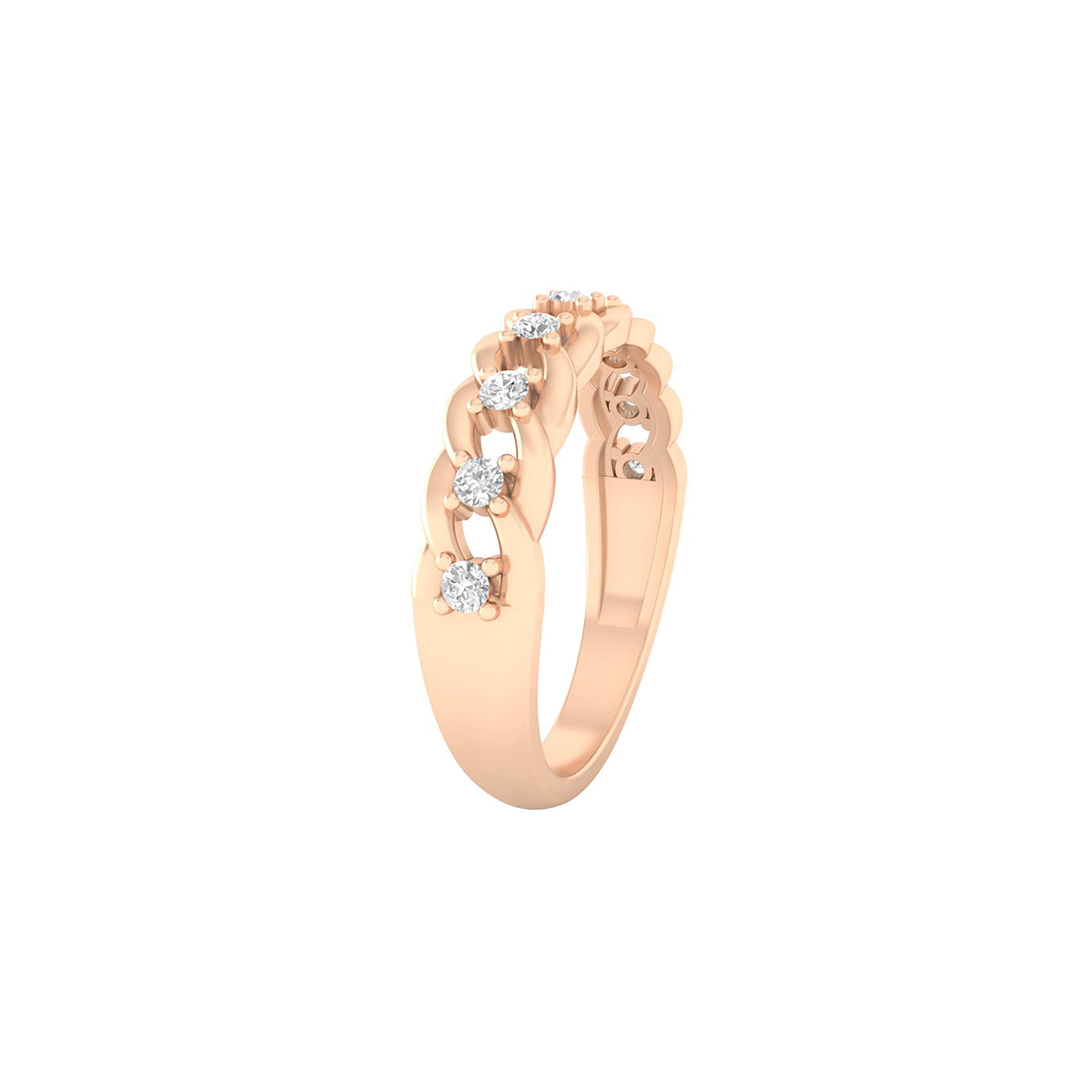 18KT Rose Gold with White Diamond Ring 0.21ct