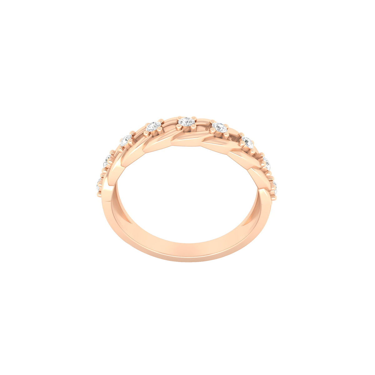 18KT Rose Gold with White Diamond Ring 0.21ct