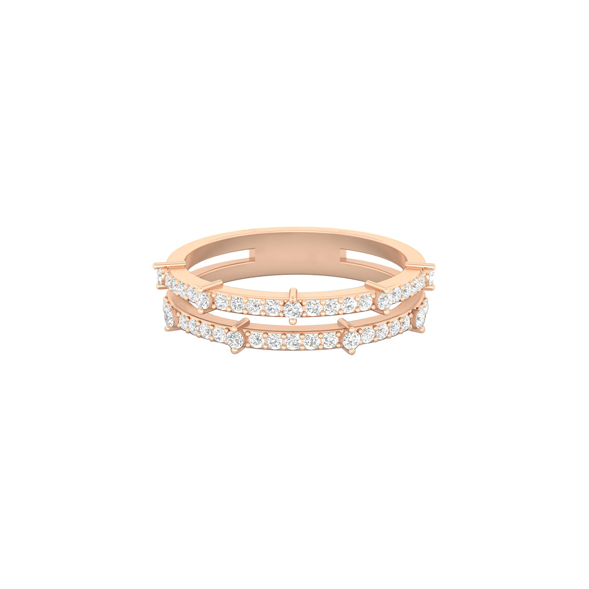 18KT Rose Gold with White Diamond Ring 0.34ct