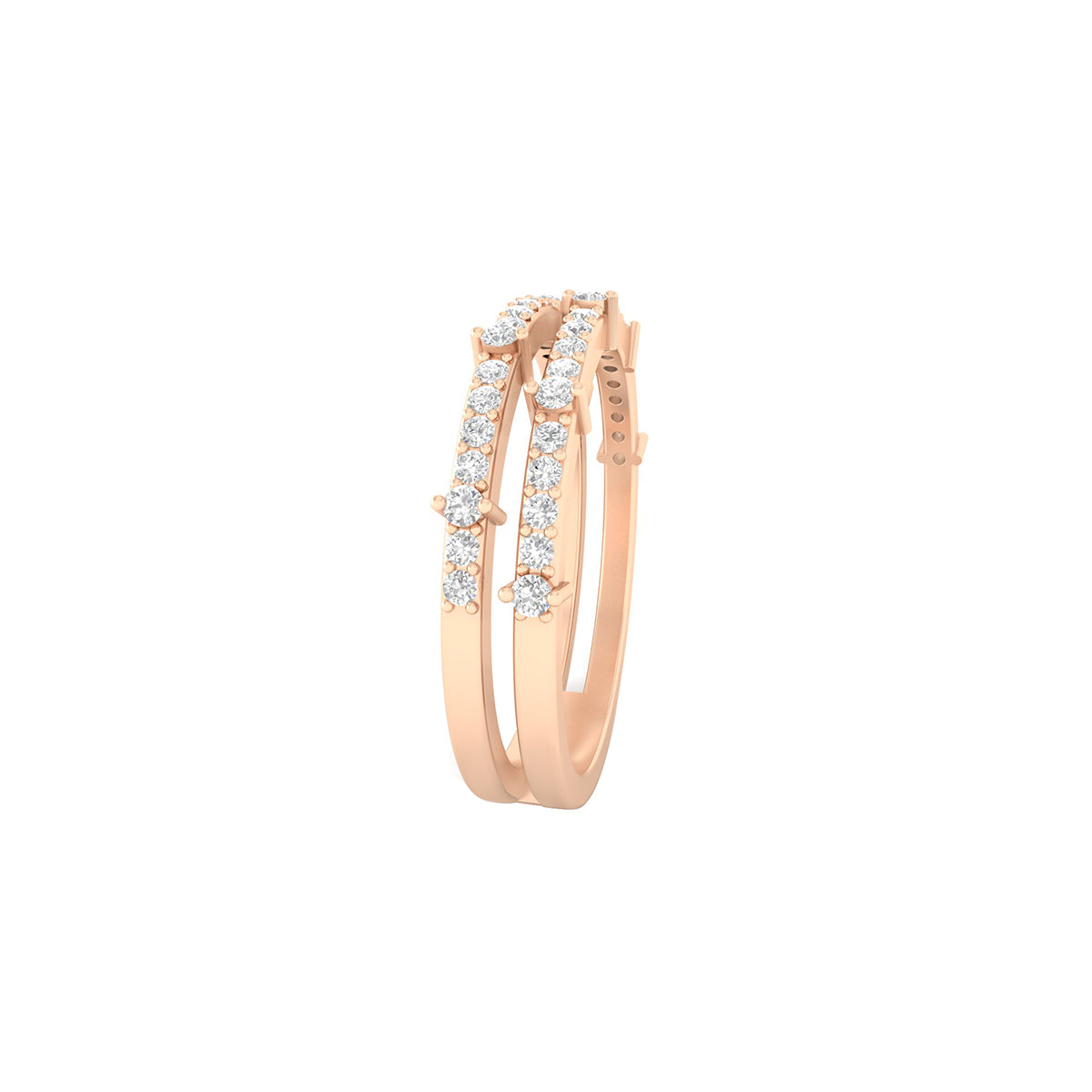 18KT Rose Gold with White Diamond Ring 0.34ct
