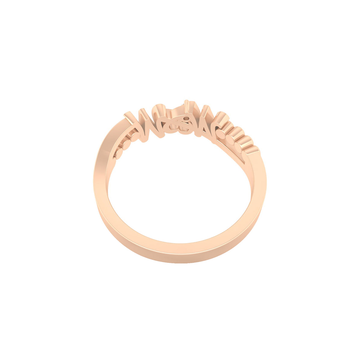 18KT Rose Gold with White Diamond Ring 0.01ct