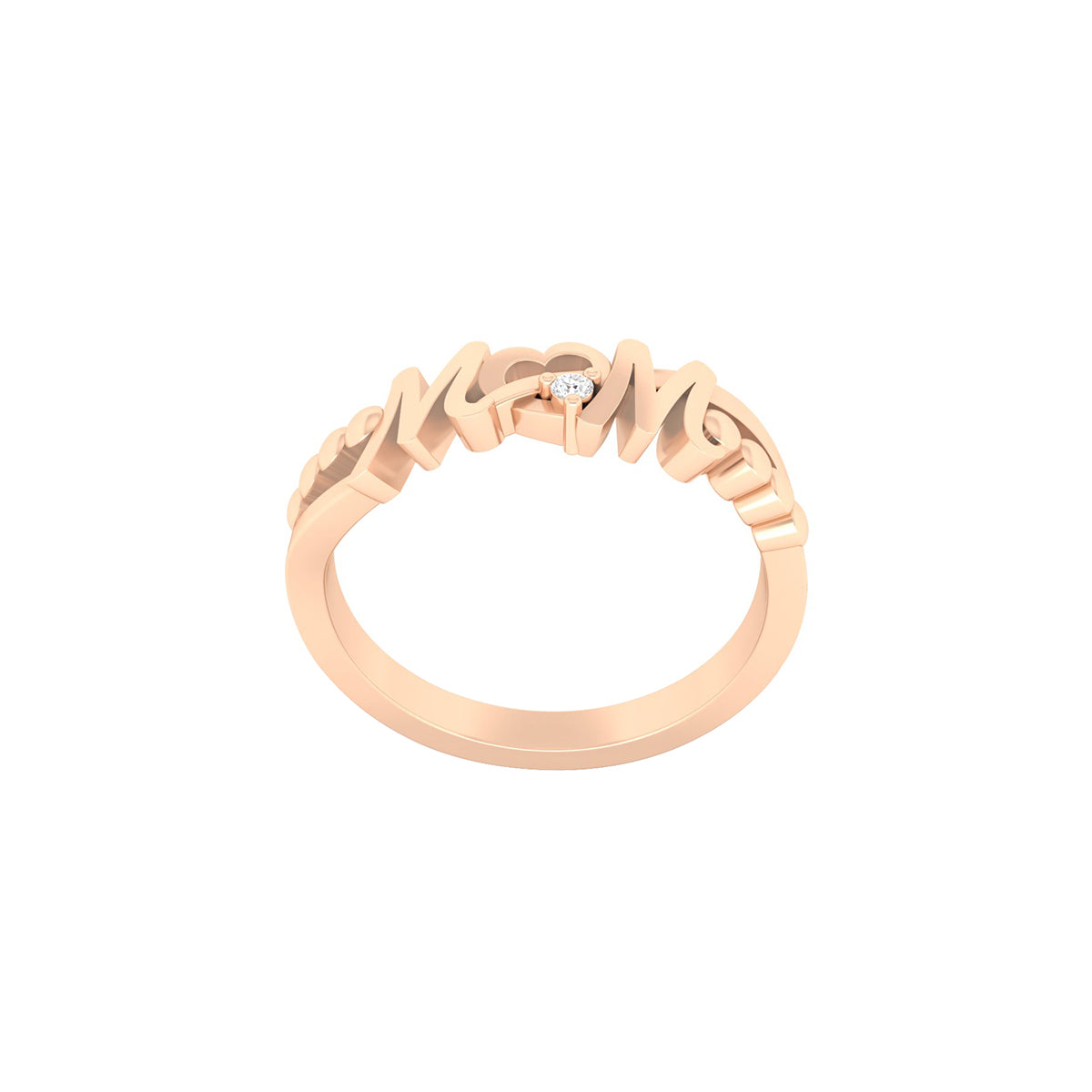 18KT Rose Gold with White Diamond Ring 0.01ct
