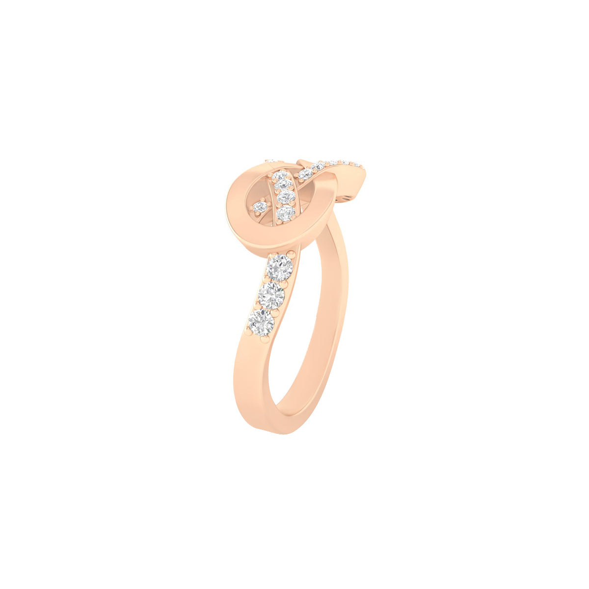 18KT Rose Gold with White Diamond Ring 0.20ct