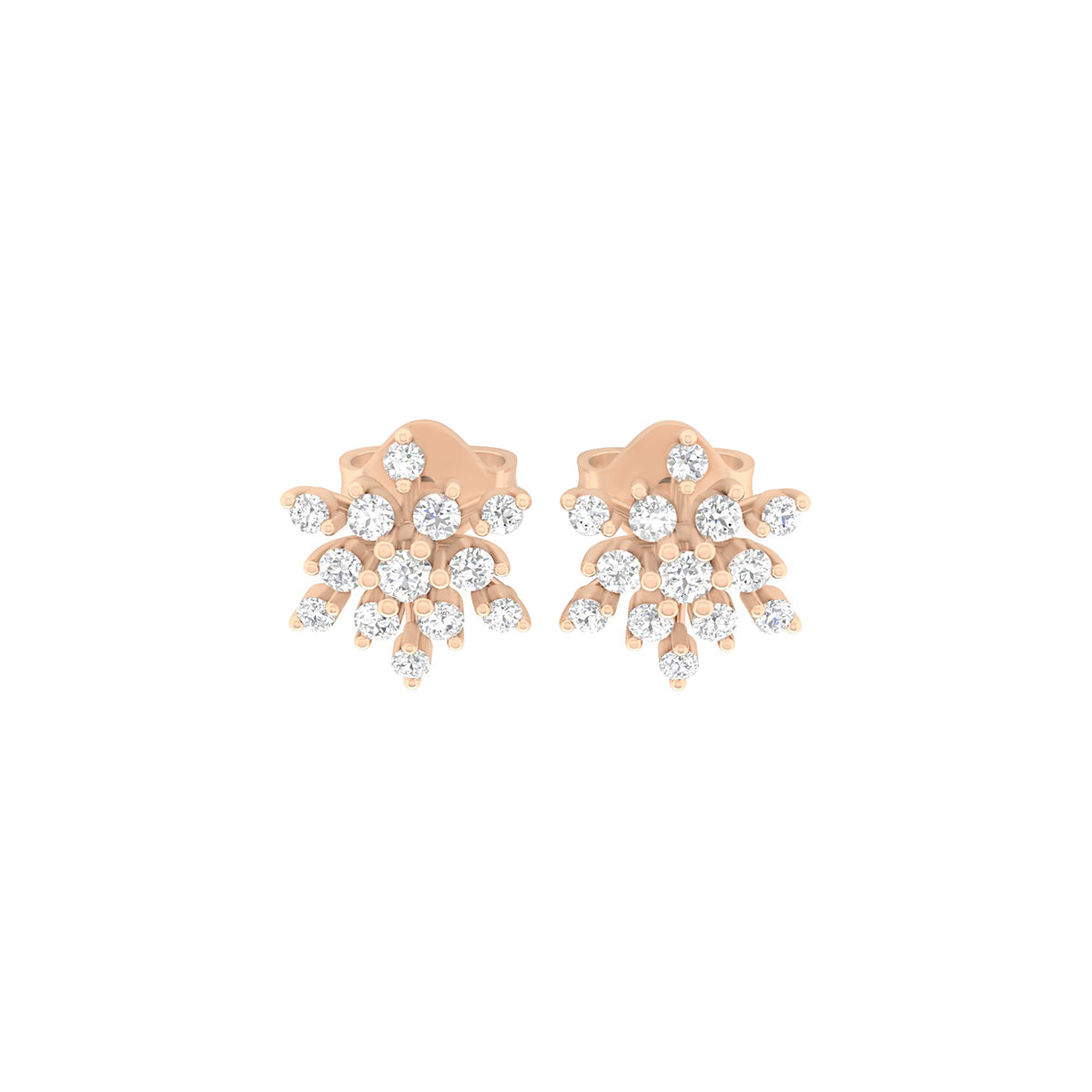 18KT Rose Gold with White Diamond Stud Earrings 0.34cts