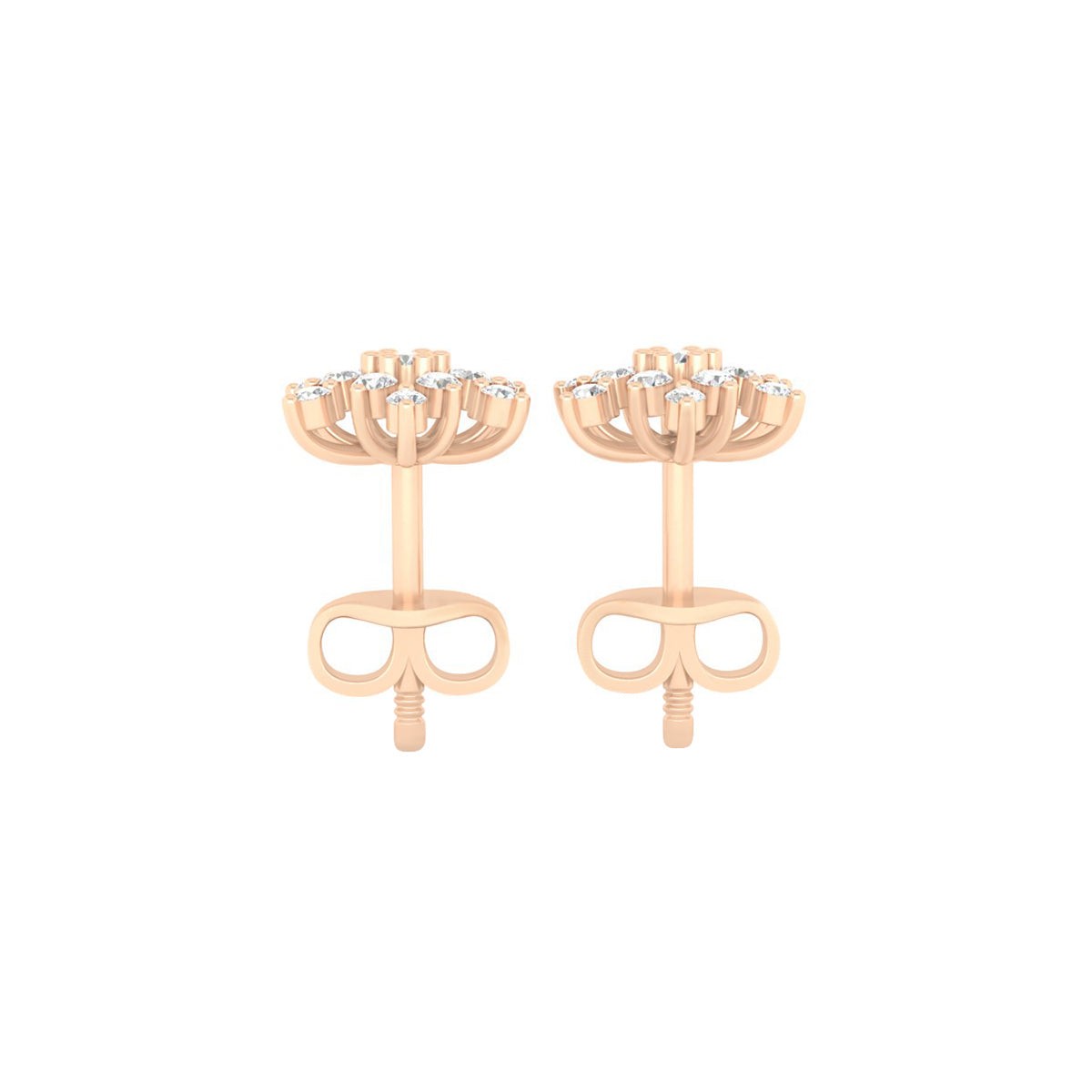 18KT Rose Gold with White Diamond Stud Earrings 0.34cts