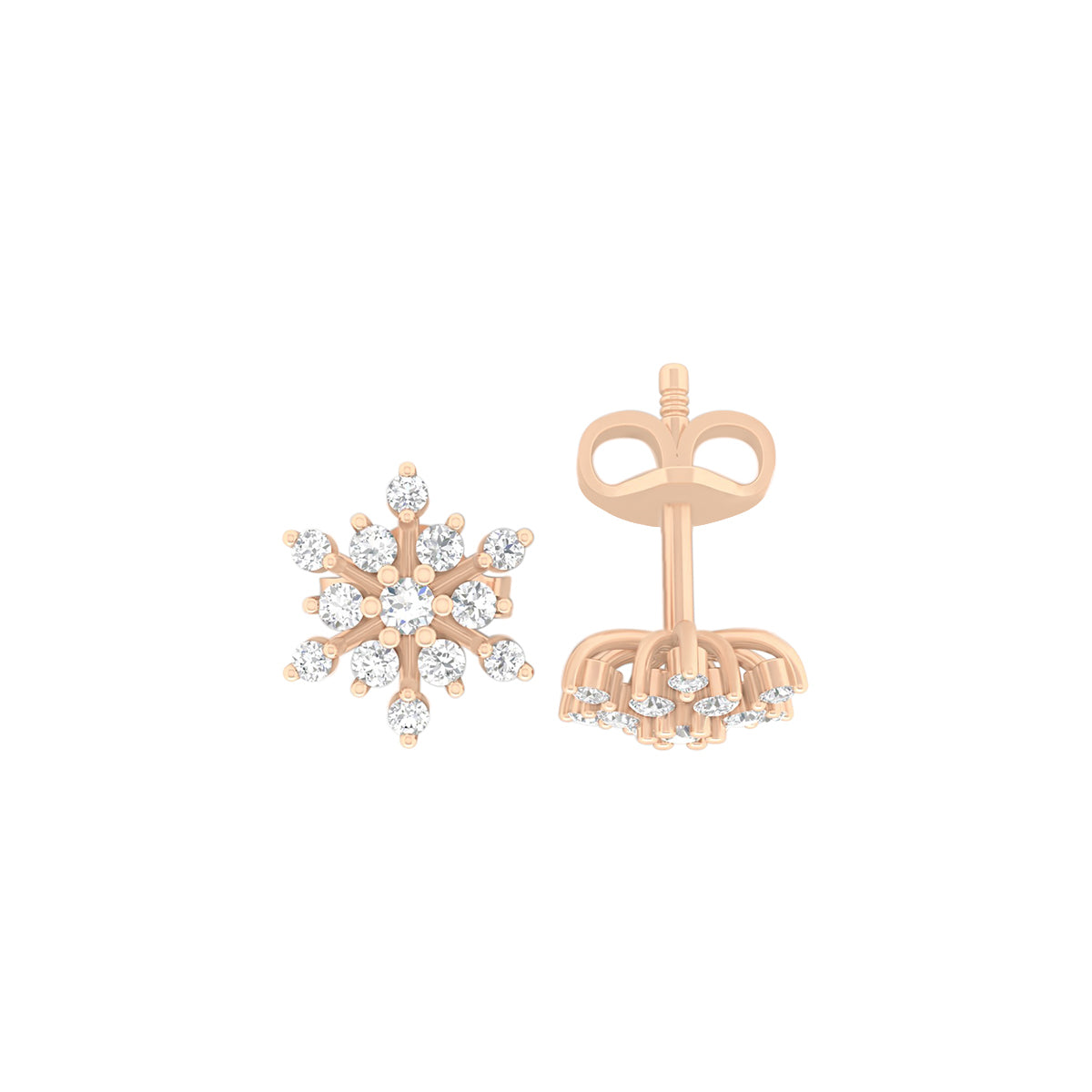 18KT Rose Gold with White Diamond Stud Earrings 0.34cts