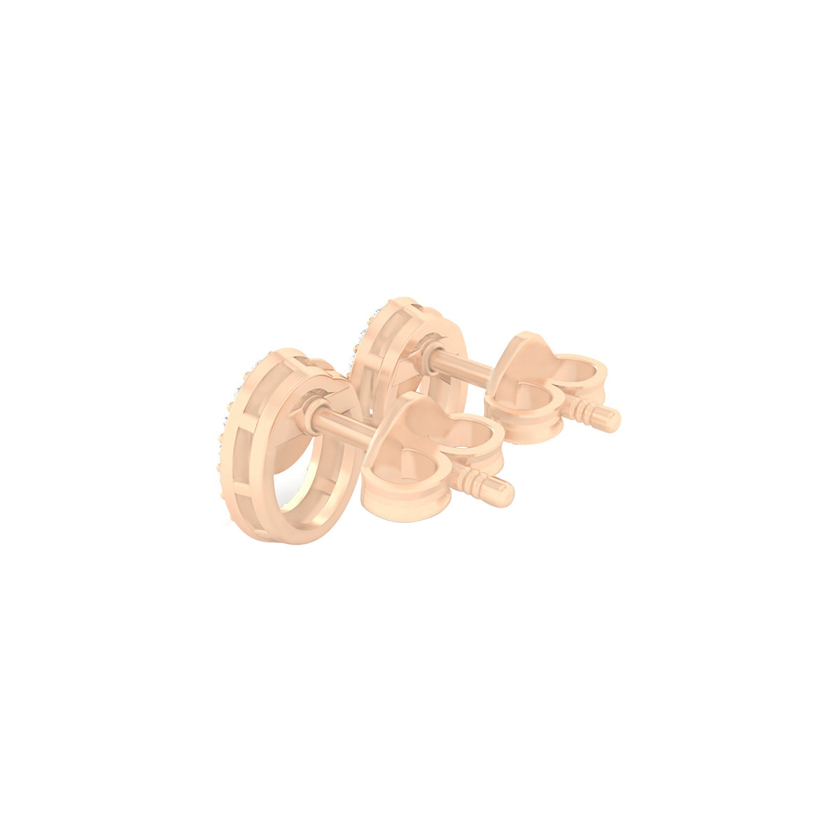 18KT Rose Gold with White Diamond Stud Earrings 0.32cts