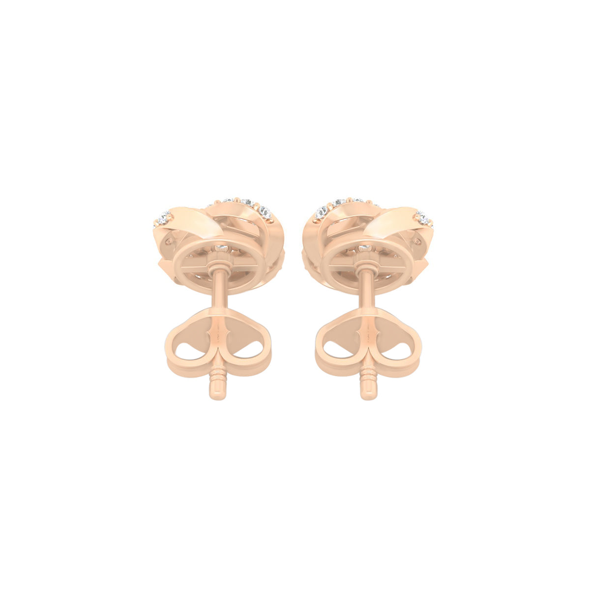 18KT Rose Gold with White Diamond Stud Earrings 0.45cts