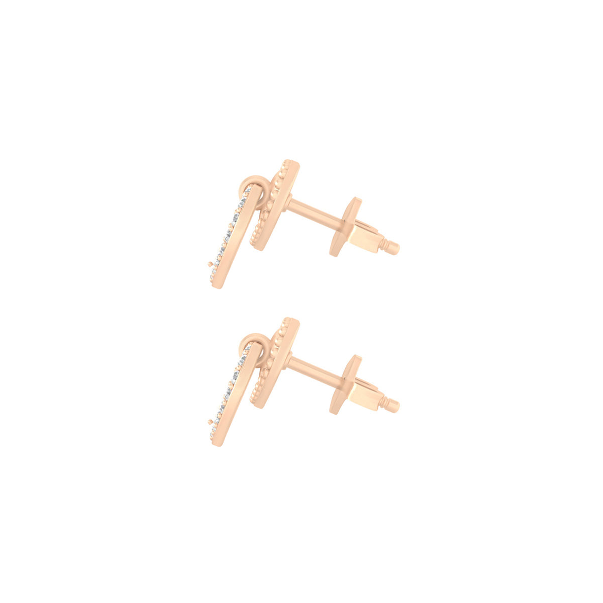 18KT Rose Gold with White Diamond Stud Earrings 0.27cts