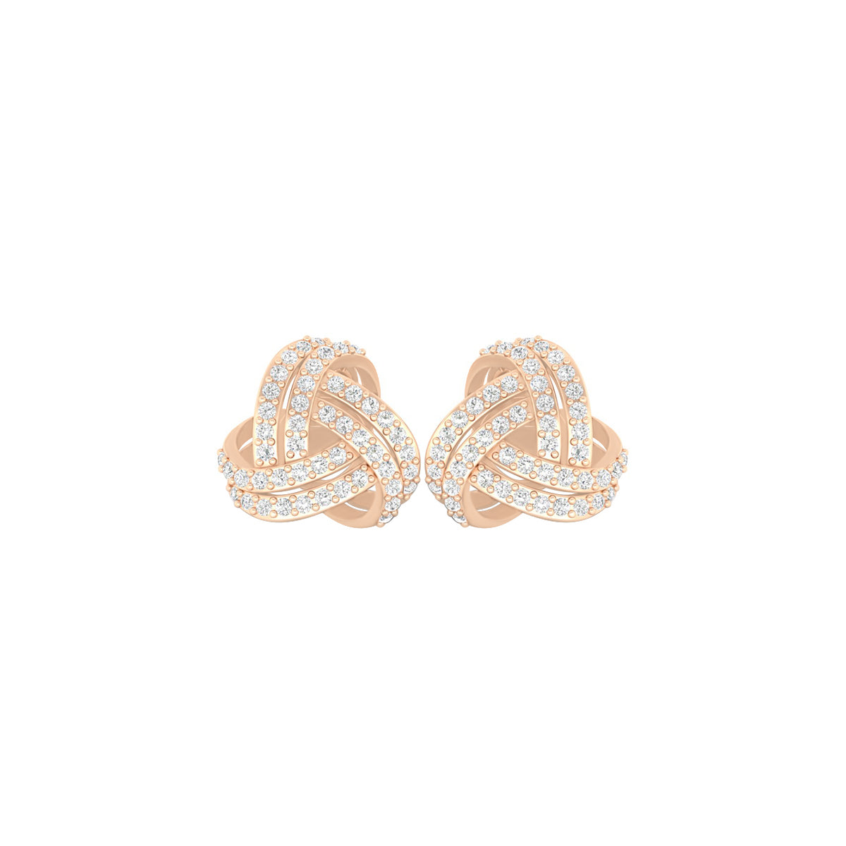 18KT Rose Gold with White Diamond Stud Earrings 0.46cts