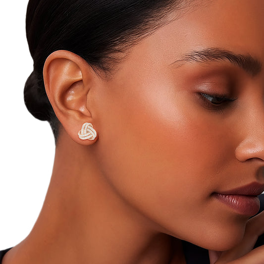 18KT Rose Gold with White Diamond Stud Earrings 0.46cts