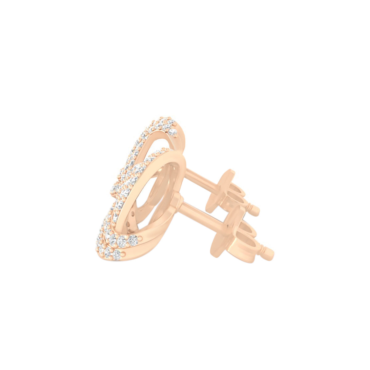 18KT Rose Gold with White Diamond Stud Earrings 0.46cts