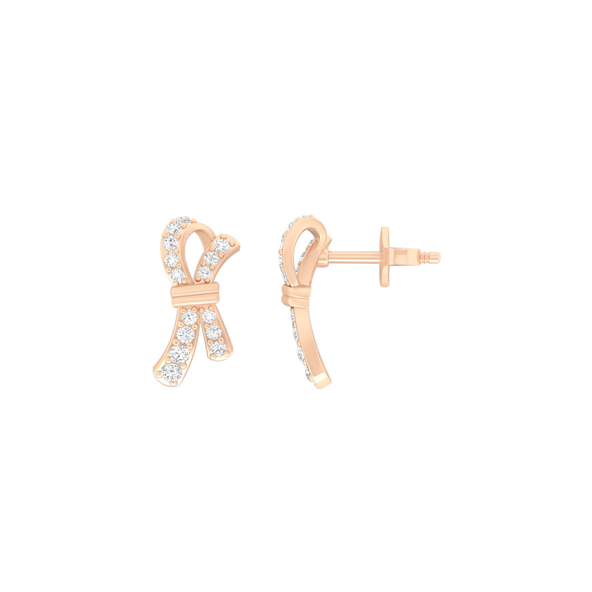 18KT Rose Gold with White Diamond Stud Earrings 0.35cts