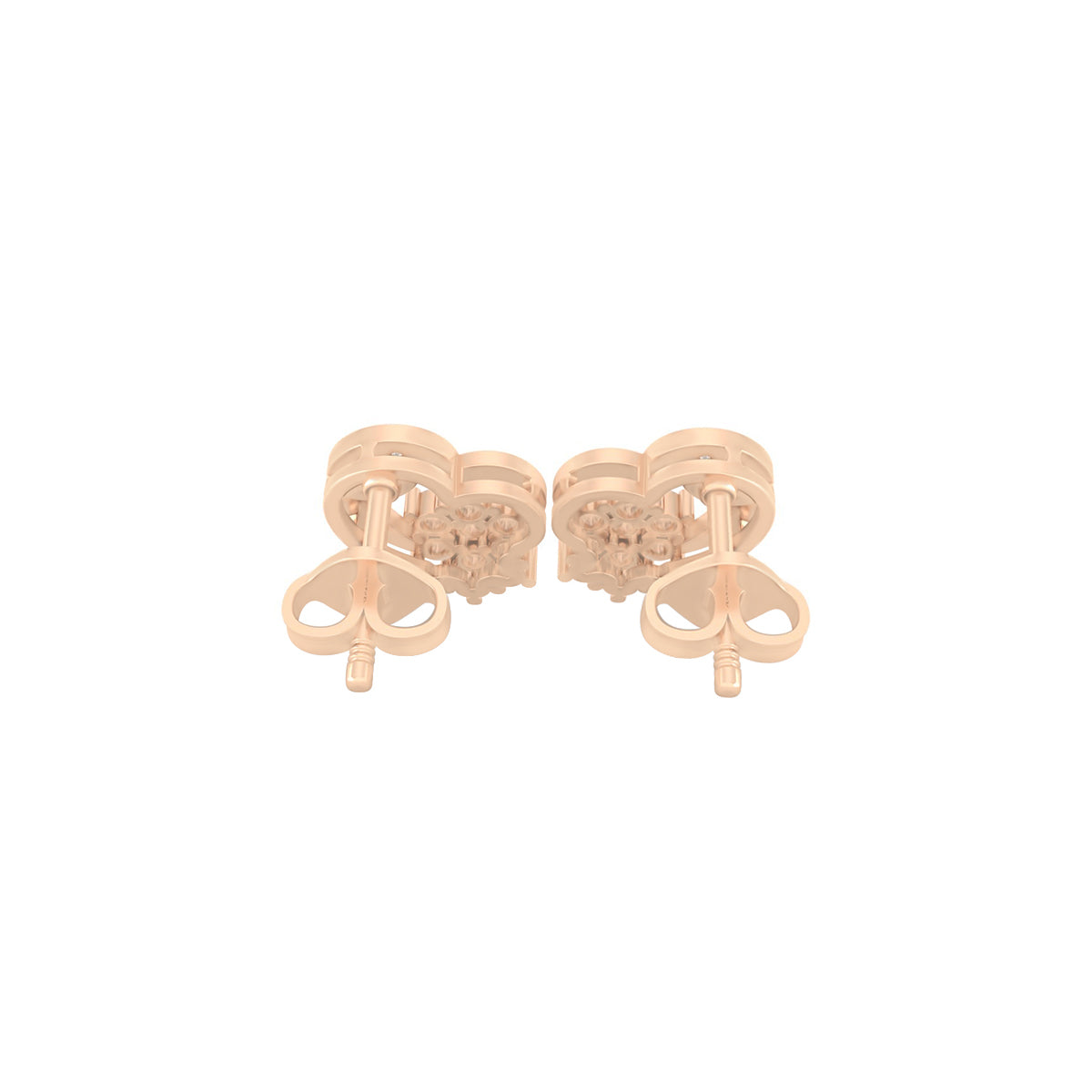 18KT Rose Gold with White Diamond Stud Earrings 0.42cts