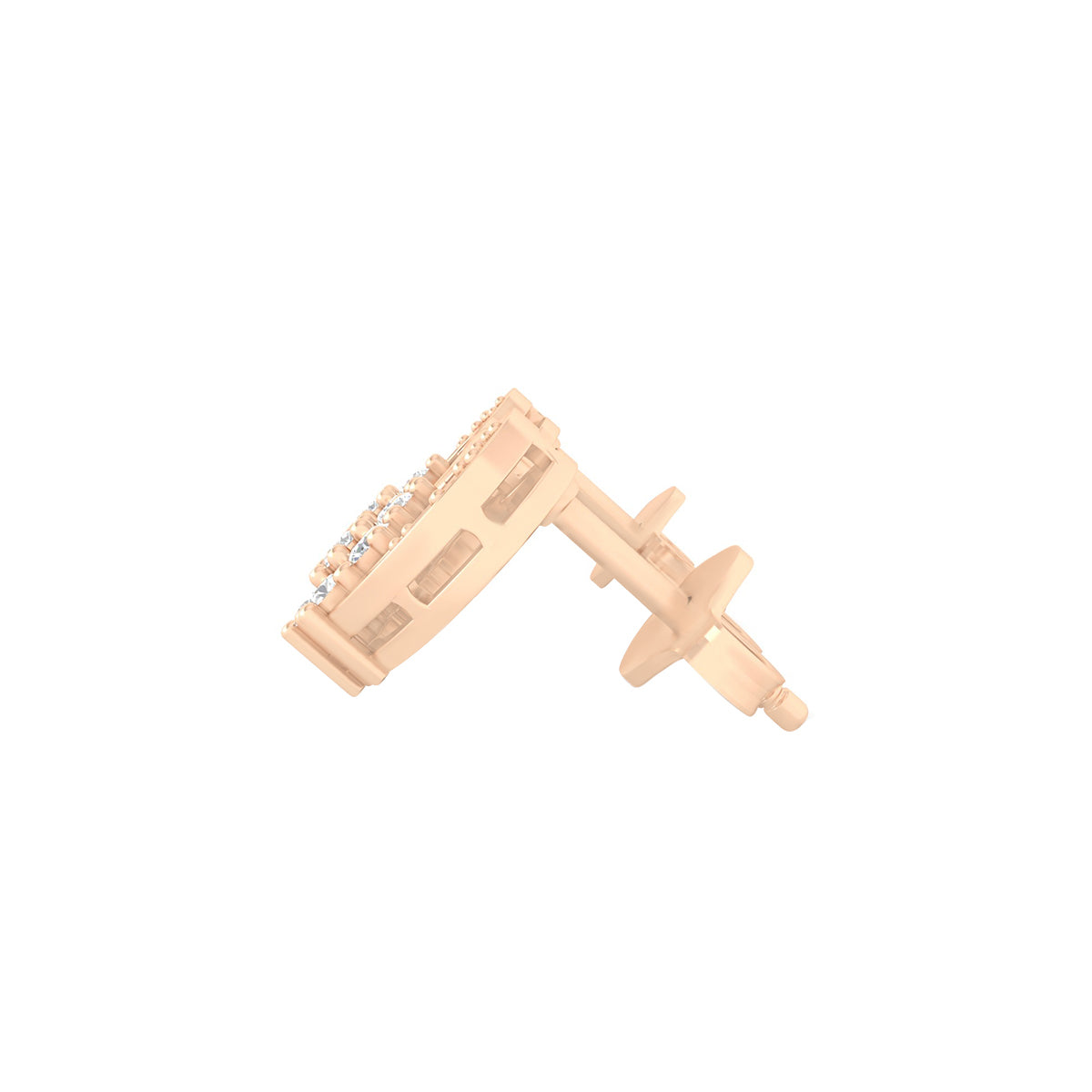 18KT Rose Gold with White Diamond Stud Earrings 0.42cts