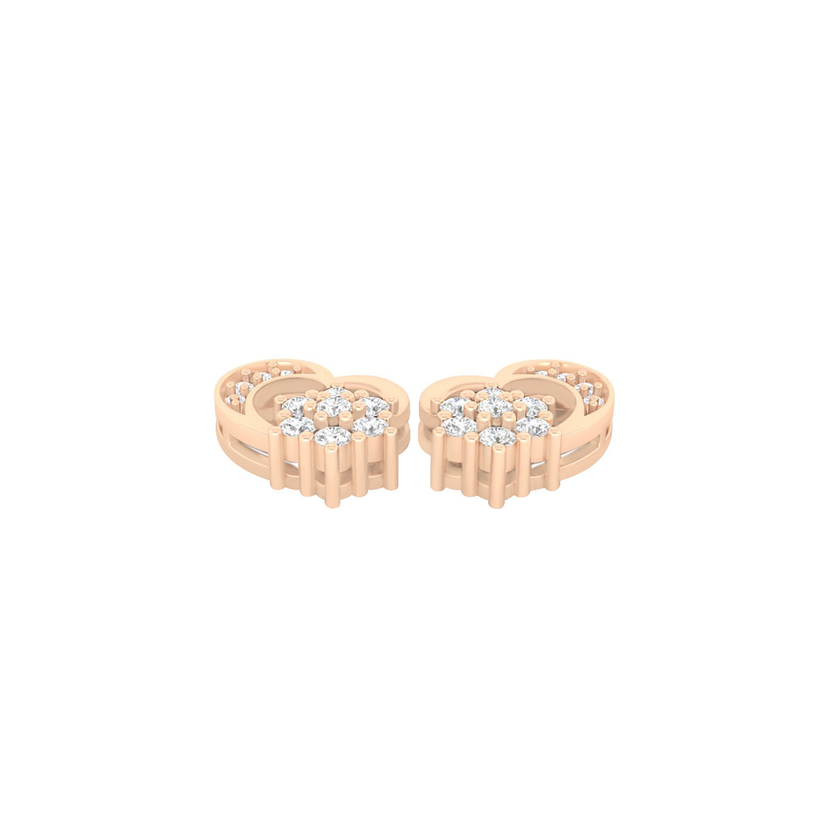 18KT Rose Gold with White Diamond Stud Earrings 0.42cts