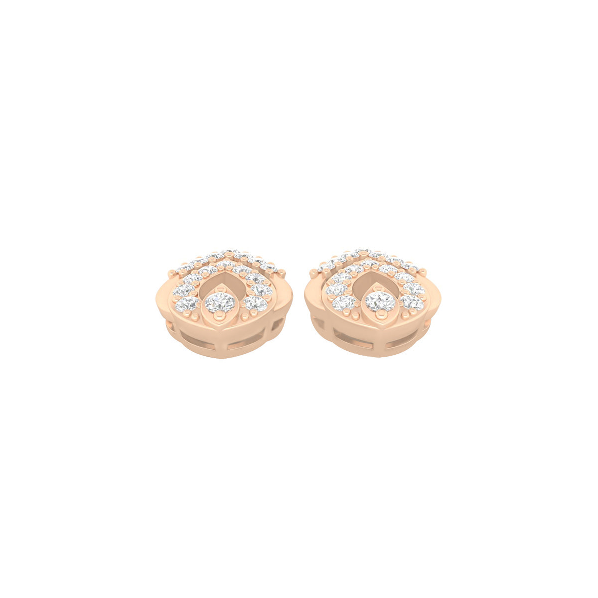 18KT Rose Gold with White Diamond Stud Earrings 0.53cts