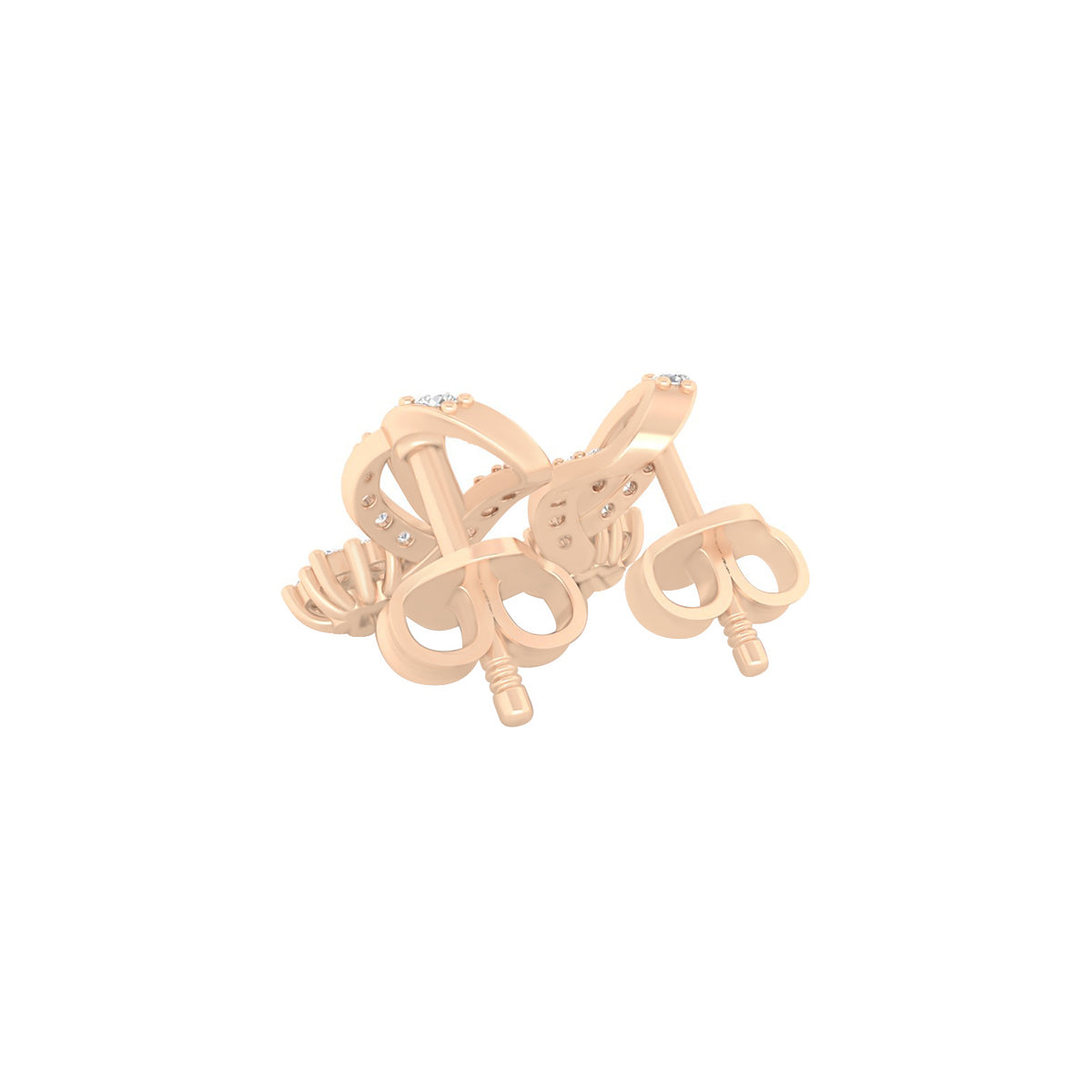 18KT Rose Gold with White Diamond Stud Earrings 0.42cts