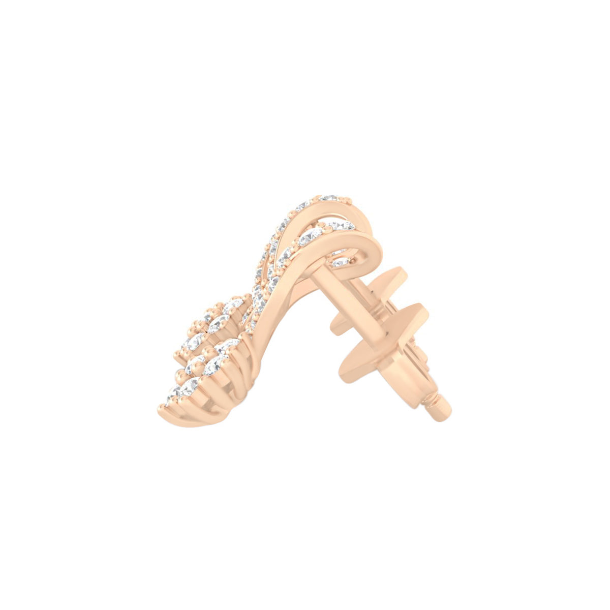 18KT Rose Gold with White Diamond Stud Earrings 0.42cts