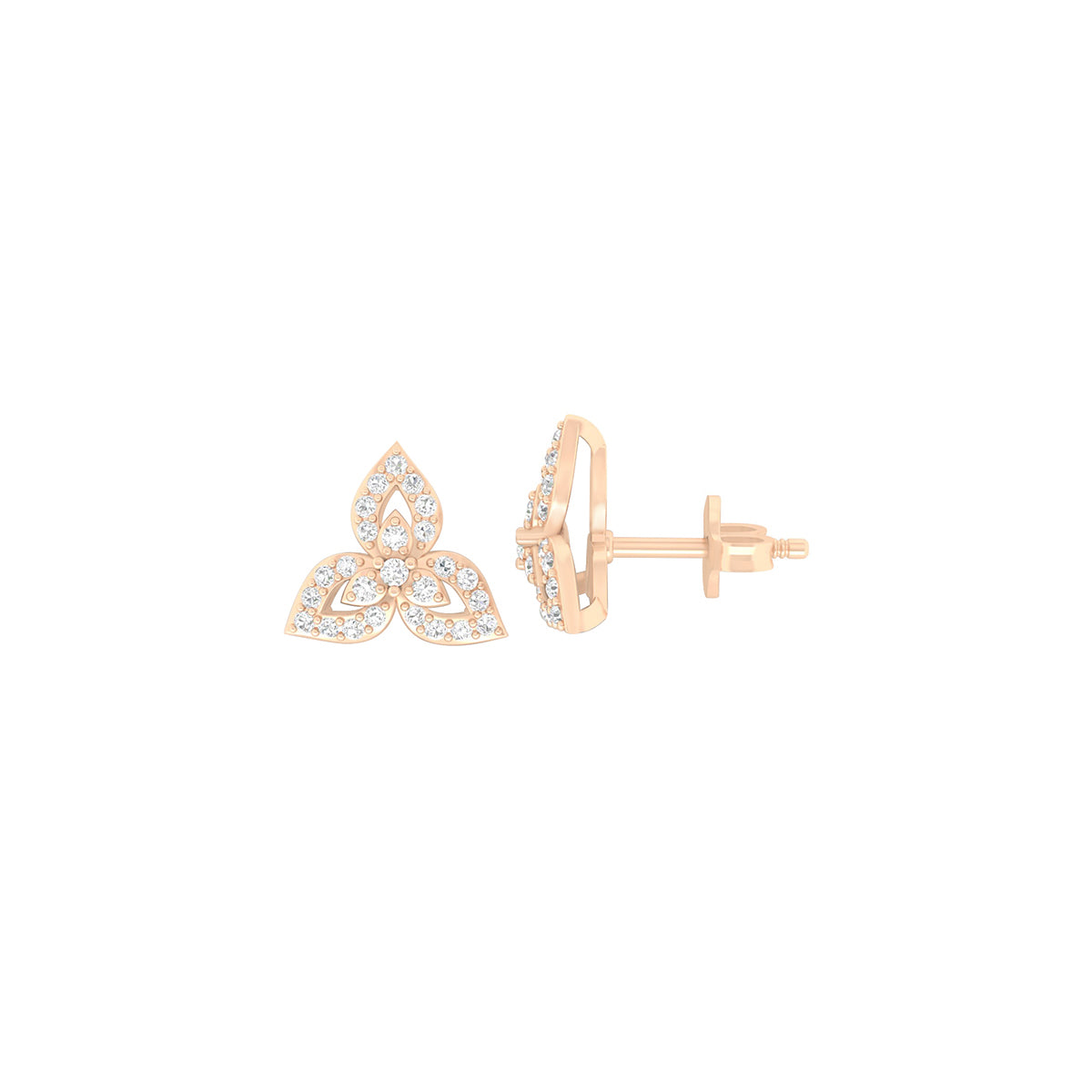 18KT Rose Gold with White Diamond Stud Earrings 0.37cts