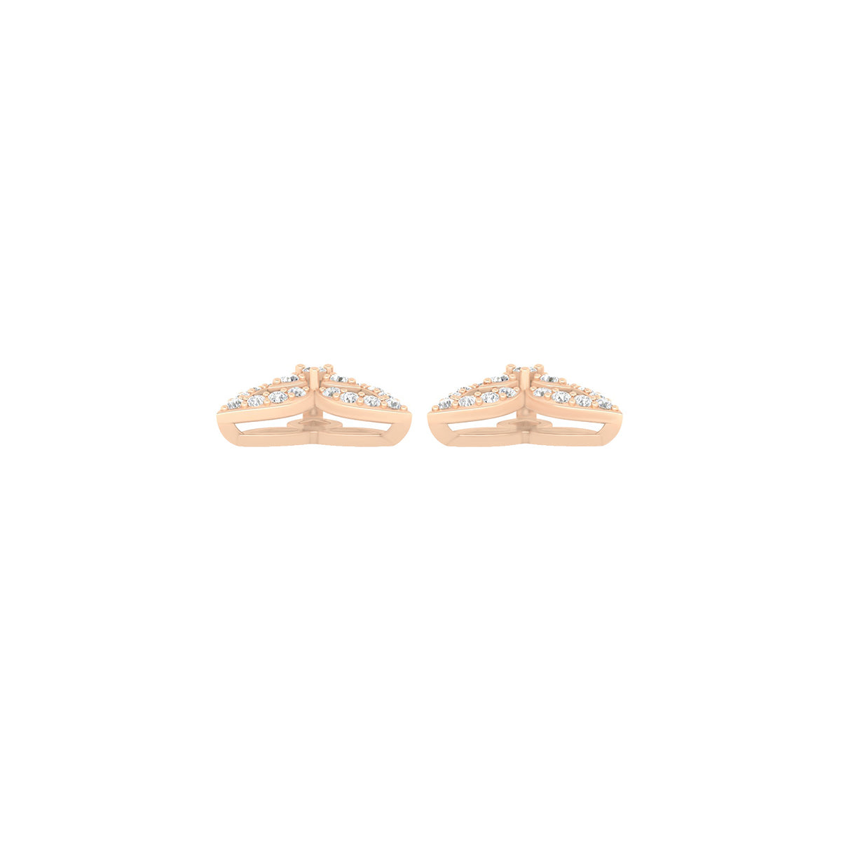 18KT Rose Gold with White Diamond Stud Earrings 0.37cts
