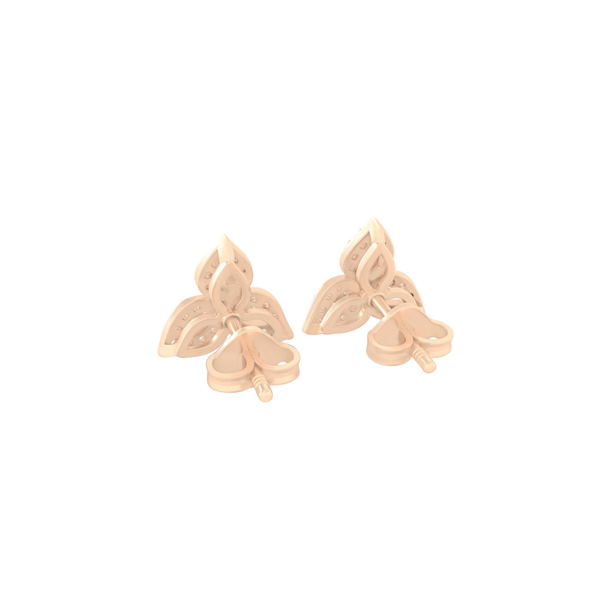 18KT Rose Gold with White Diamond Stud Earrings 0.37cts