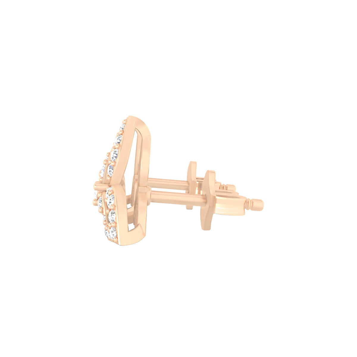 18KT Rose Gold with White Diamond Stud Earrings 0.37cts