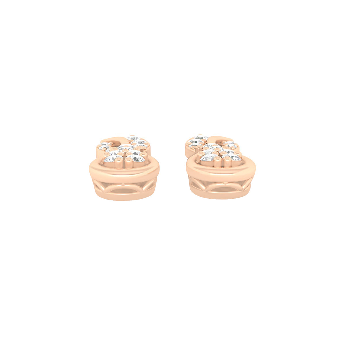 18KT Rose Gold with White Diamond Drop Earrings 0.42cts